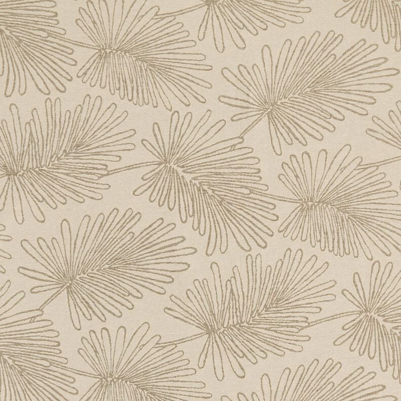 Dekorationstyg Jacquard bladkonturer – natur,  image number 1
