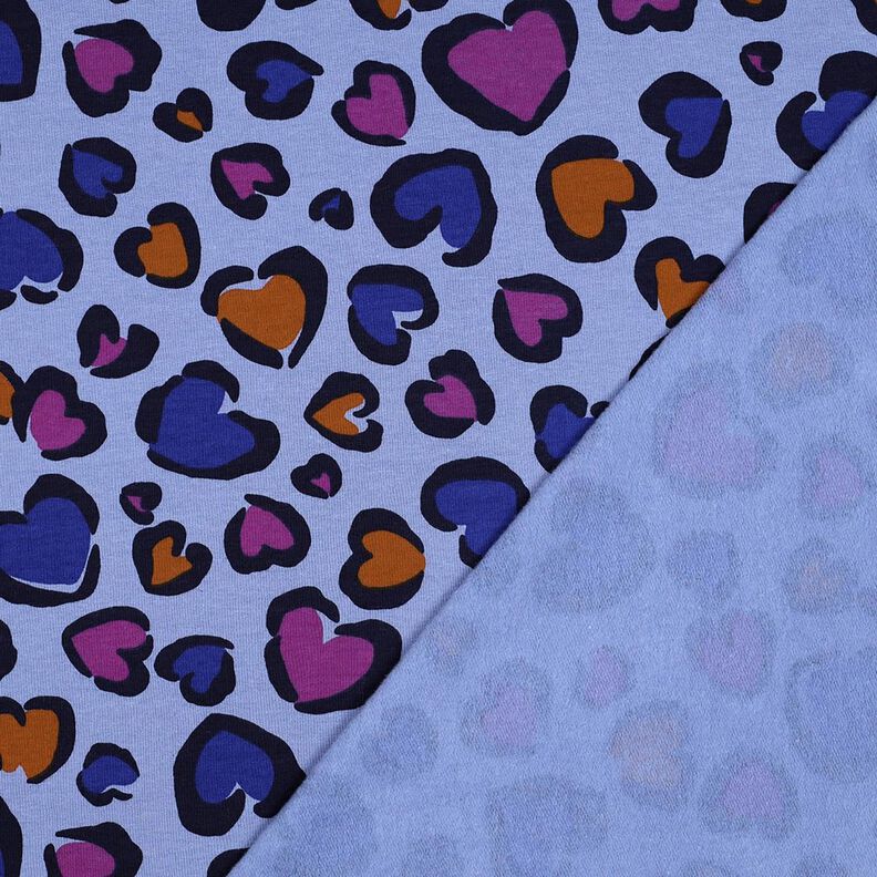 Sweatshirt Ruggad färgglada hjärtan | Poppy Fabrics – stålblå,  image number 4