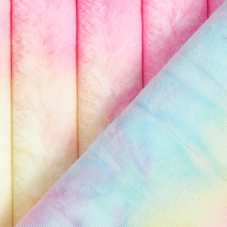 Mysfleece ribbad regnbåge – blågrå/pink,  image number 4