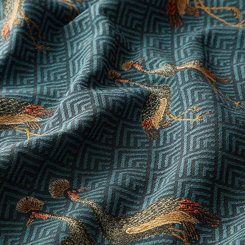 Jacquard Gobeläng Påfågel – petrol,  image number 2