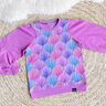 French Terry Sommarsweat Musslor Digitaltryck | by Poppy – lavender/blålila,  thumbnail number 5