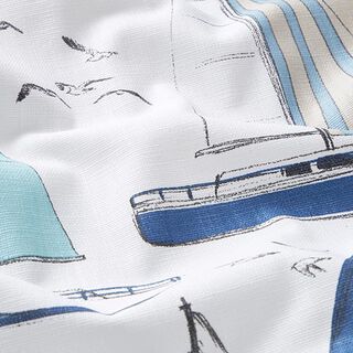 Dekorationstyg panama målade segelbåtar – vit, 