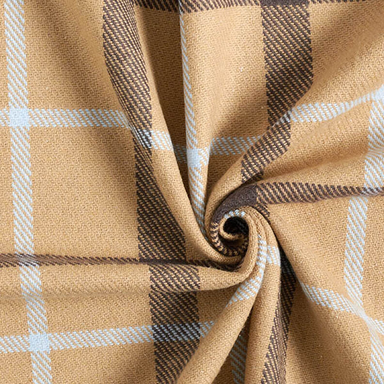 Kapptyg bomullsmix stora rutor – beige, image number 3