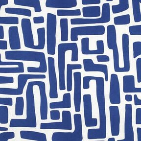 Behandlad bomull abstrakt – kungsblå/yllevit, 