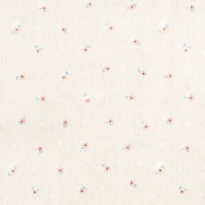 Mysfleece Små blommor – ljusbeige/lax, 