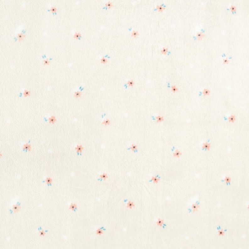Mysfleece Små blommor – ljusbeige/lax,  image number 1