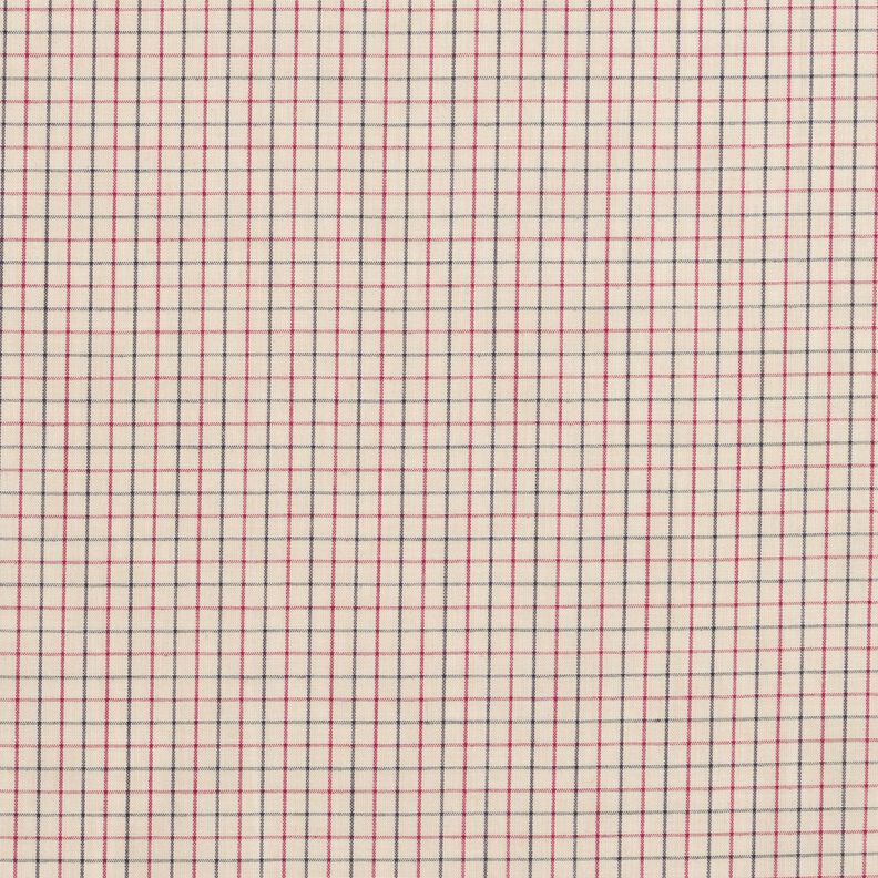 Skjorttyg med fina rutor – beige/marinblått,  image number 1