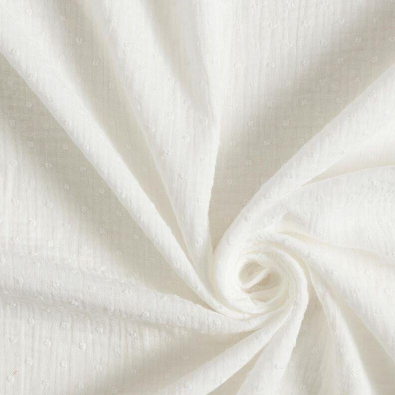 Muslin/Dubbel-krinkelväv dobby – yllevit,  image number 3