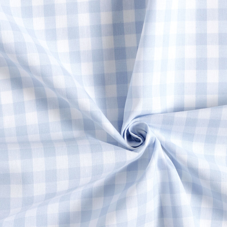 Bomullstyg Vichy rutig 1 cm – ljus jeansblå/vit,  image number 3