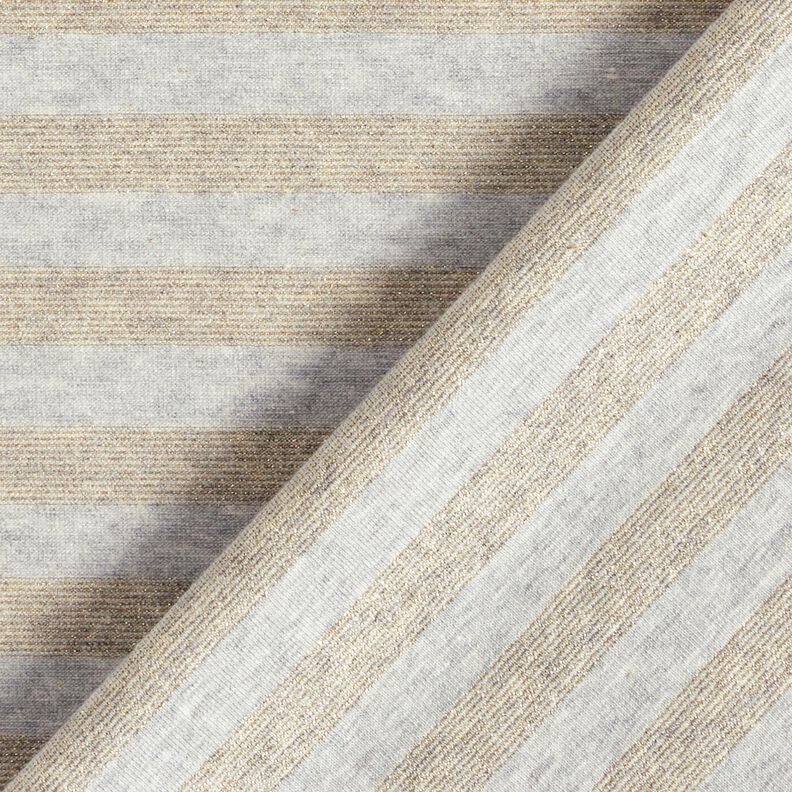 Bomullsjersey melange glitterränder – ljusgrått/guldmetallic, image number 4
