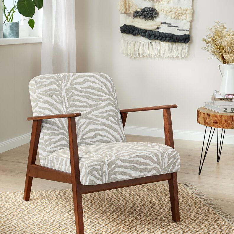 Stoppningstyg Jacquard zebra – anemon/natur, image number 7