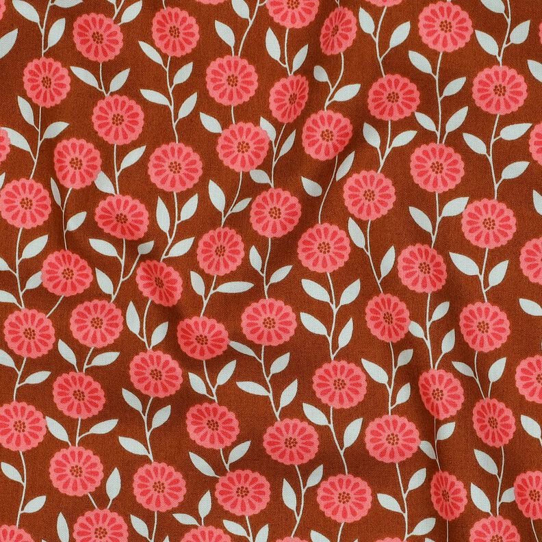 Bomullspoplin Sommarblommor | Poppy Fabrics – hummer/brons,  image number 2