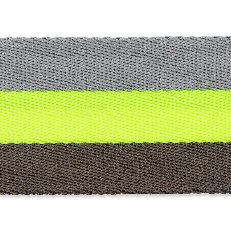 Väskband/bältesband Neon [ 40 mm ] – neongul/grått,  image number 4