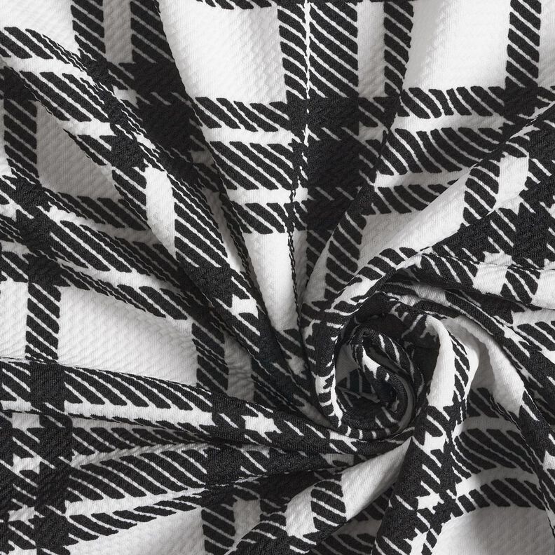 Stickad jacquard rutigt struktur – svart/vit,  image number 3