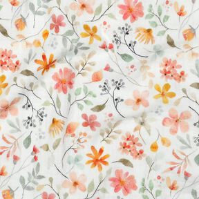 Muslin/Dubbel-krinkelväv färgglad blomsteräng Digitaltryck | Poppy Fabrics –, 