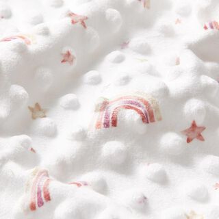 Mysfleece präglade prickar Regnbåge – vit, 