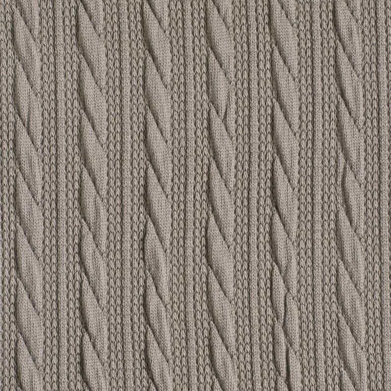 Stickat Cloqué flätmönster – sidengrå,  image number 1