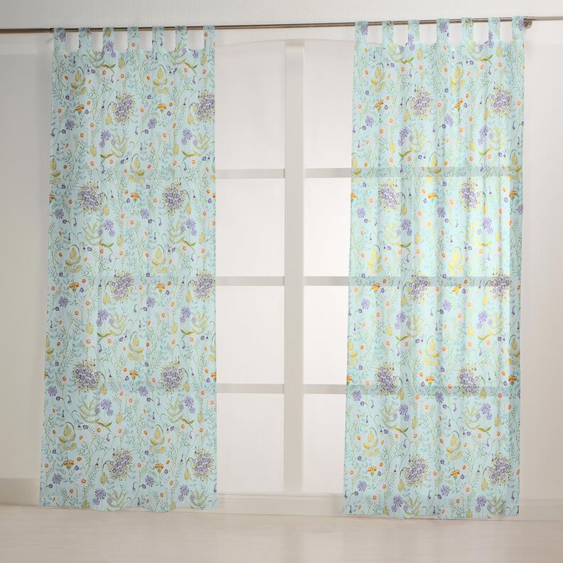 Bomullstyg Poplin vilda blommor – ljus mint/lavender,  image number 8