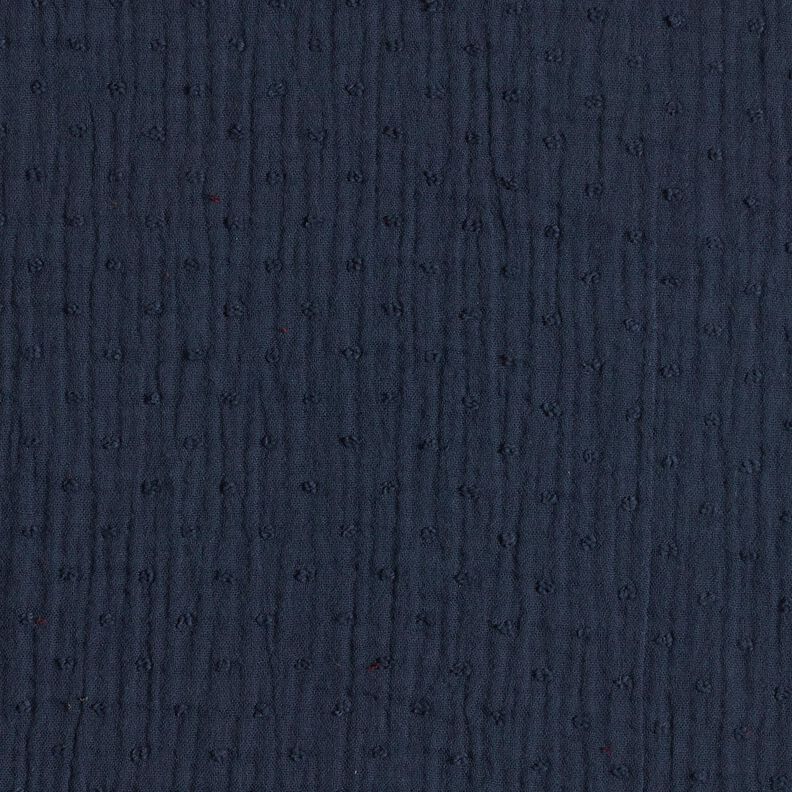 Muslin/Dubbel-krinkelväv dobby – marinblått, image number 1