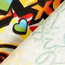 Dekorationstyg Halvpanama graffiti – silvergrå,  thumbnail number 3