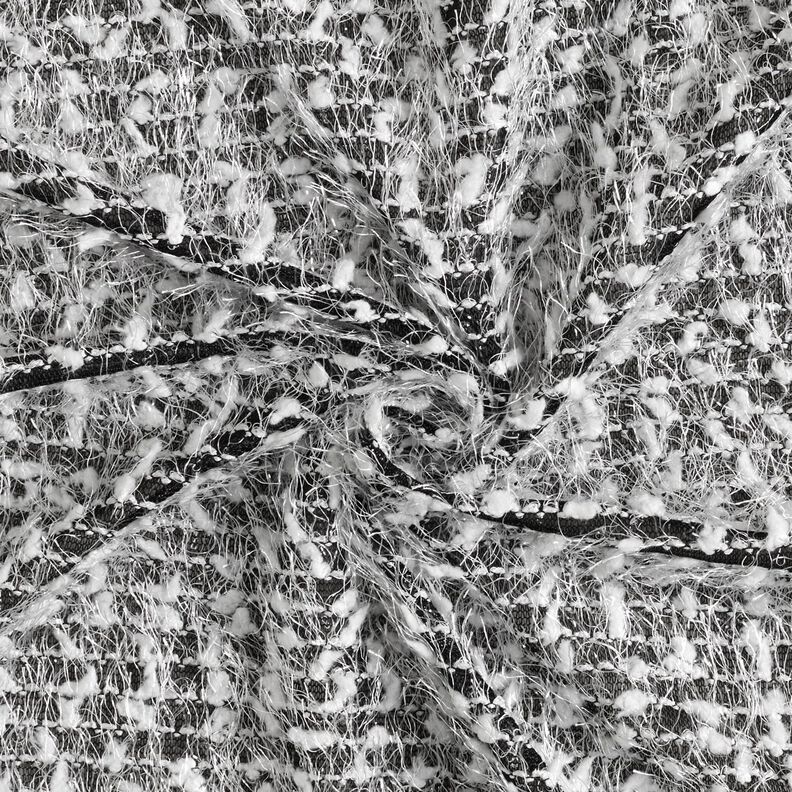 Stickat tyg effektgarn – svart/vit, image number 5