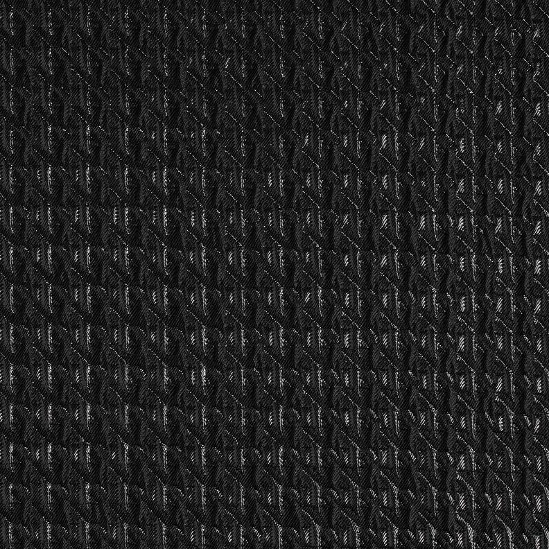 Cloqué glittrigt hundtandsmönster – svart,  image number 1