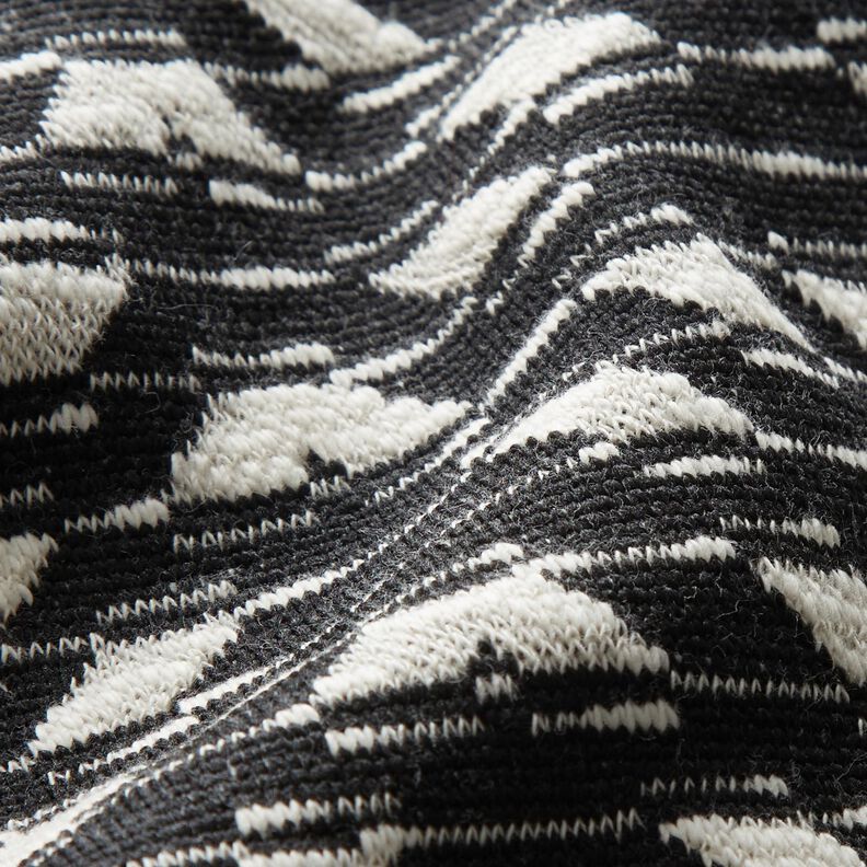 Stickad jacquard geometriskt mönster – svart/vit,  image number 3