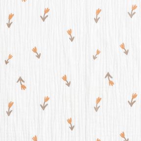 Muslin/Dubbel-krinkelväv småblommor – elfenbensvit, 