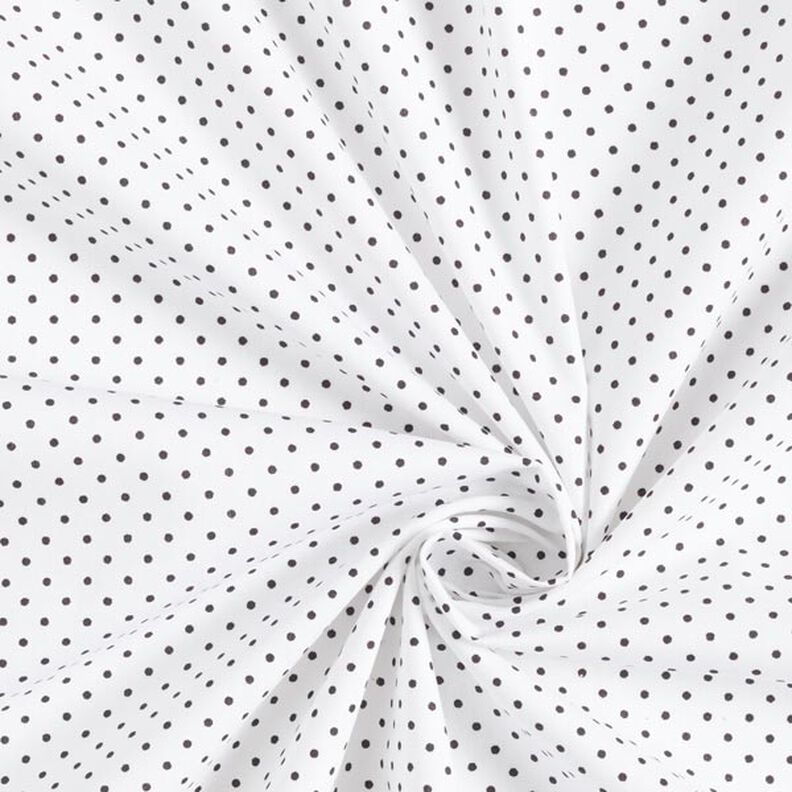 Bomullspoplin Små prickar – vit/svart,  image number 5