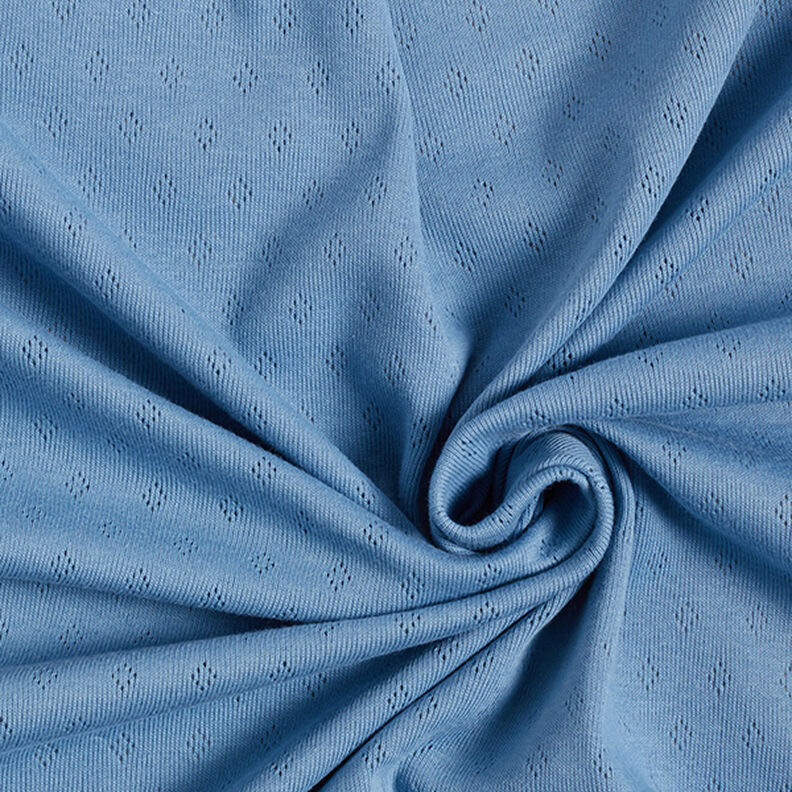 Finstickad jersey med hålmönster – blå,  image number 3
