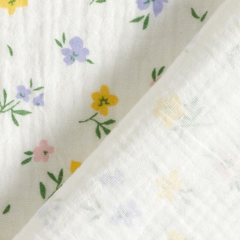 Muslin/Dubbel-krinkelväv Småblommor | Poppy Fabrics – elfenbensvit,  image number 4