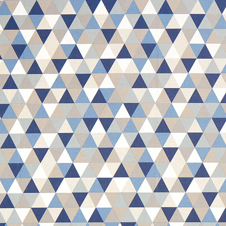 Dekorationstyg Halvpanama Trianglar – blå,  image number 1