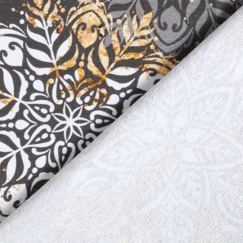 French Terry mandala vintermagi | Glitzerpüppi  – gammalsilver/gammalguld,  image number 4