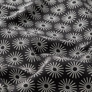 Bomullsjerseylysa blommor – svart | Stuvbit 90cm, 