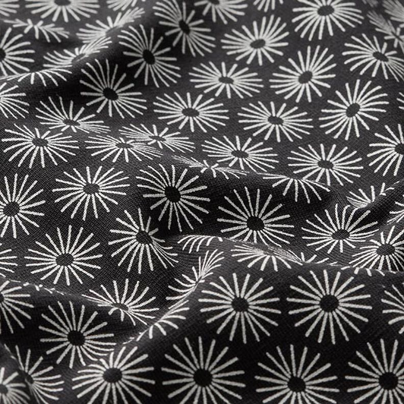 Bomullsjerseylysa blommor – svart,  image number 2