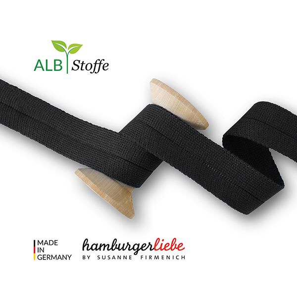 Ekologiskt kantband Edge Me [ 3,2 cm ] | Albstoffe – svart,  image number 1