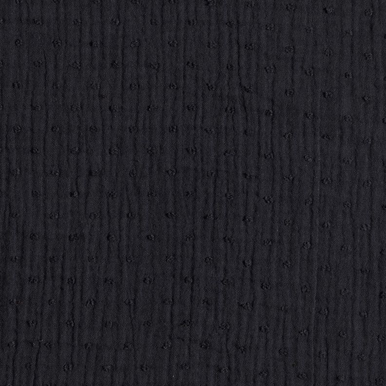 Muslin/Dubbel-krinkelväv dobby – svart,  image number 1