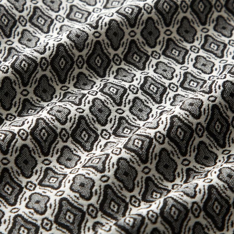 Stretch Jacquard Viskosmix Ädla diamanter – yllevit/grått,  image number 2