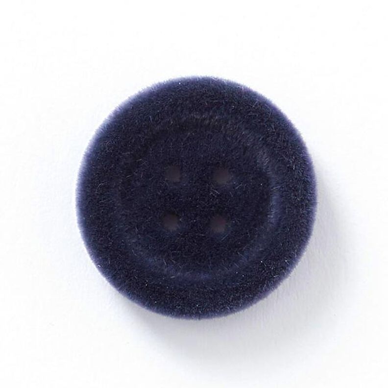 Sammetsknapp med 4 hål – marinblått,  image number 1