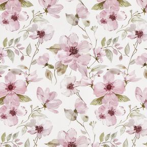 Duktyg Akvarellblommor – elfenbensvit/ljus gammelrosa, 