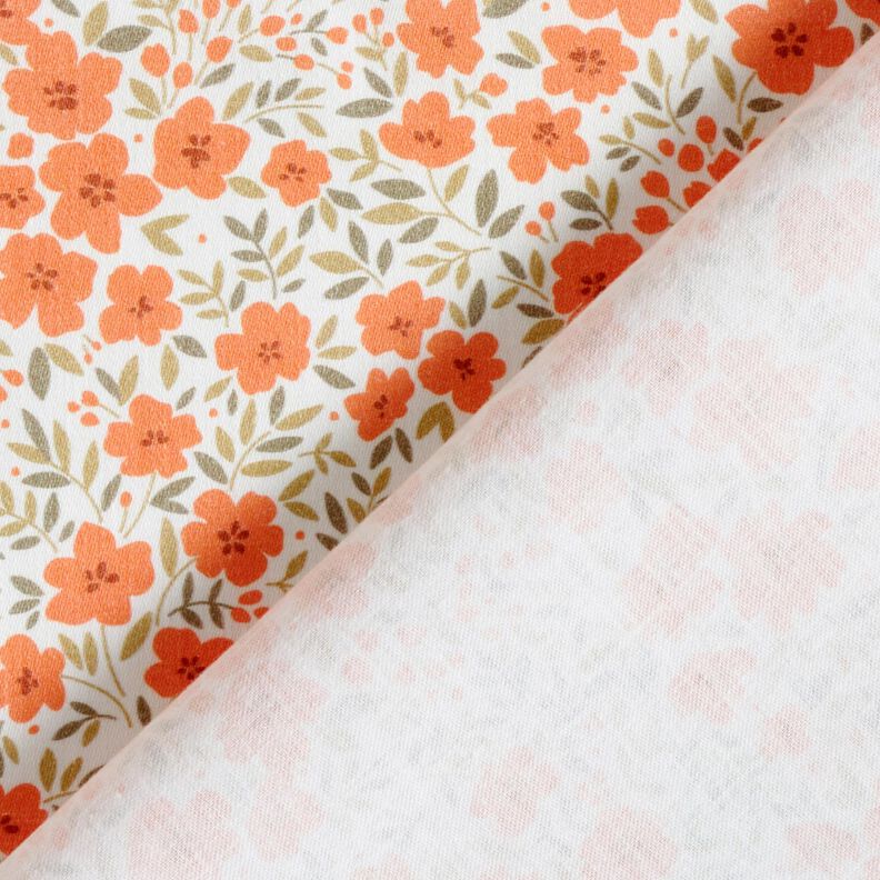 Dekorationstyg Bomullssatin blomsterhav – persikofärgad/vit,  image number 4