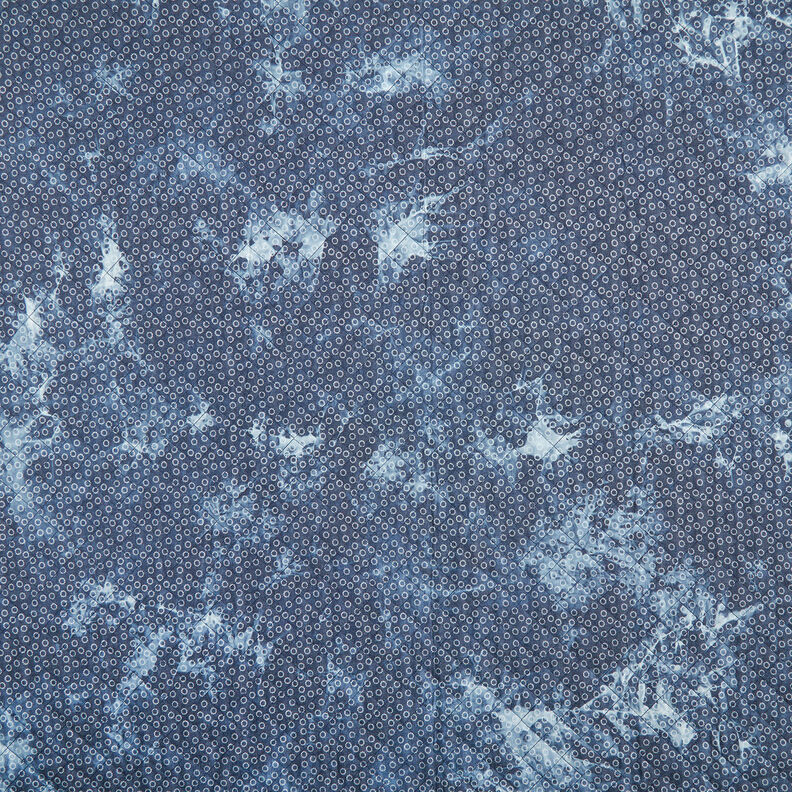 quiltat tyg chambray blommigt batik – jeansblå,  image number 1