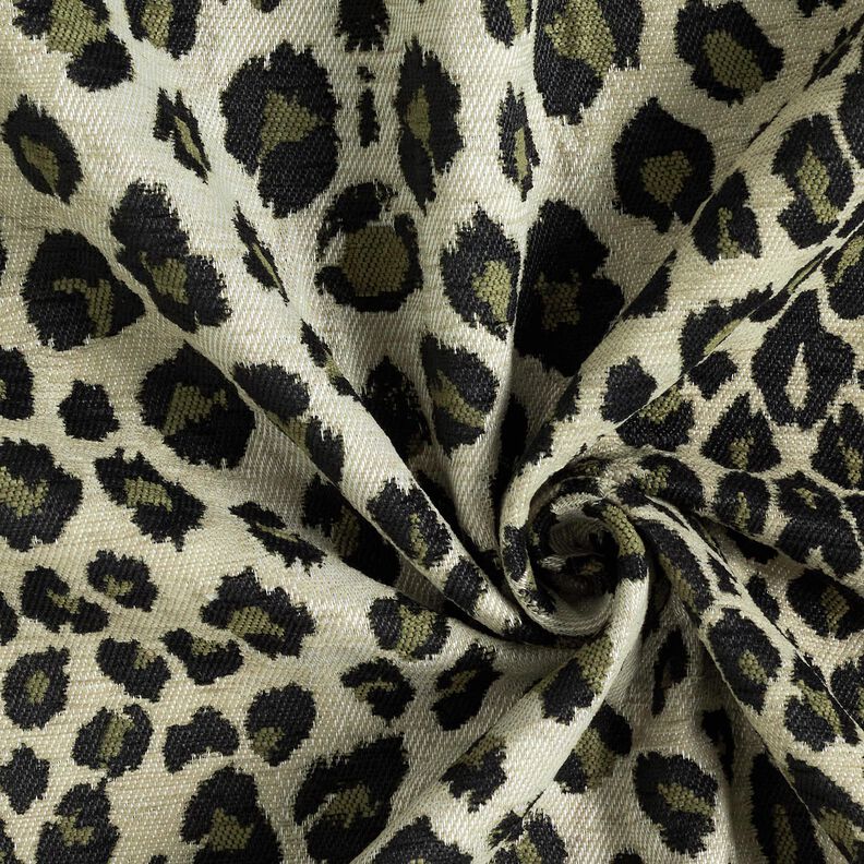 Stoppningstyg Jacquard Leopardmönster – mullvad/khaki,  image number 3