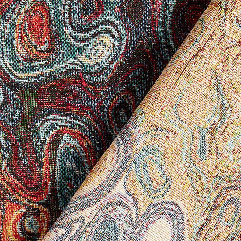 Jacquard Gobeläng Abstrakt konst – blå/rött/gul,  image number 4
