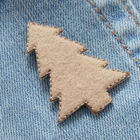Applikation Filt Julgran [4 cm] – beige, 