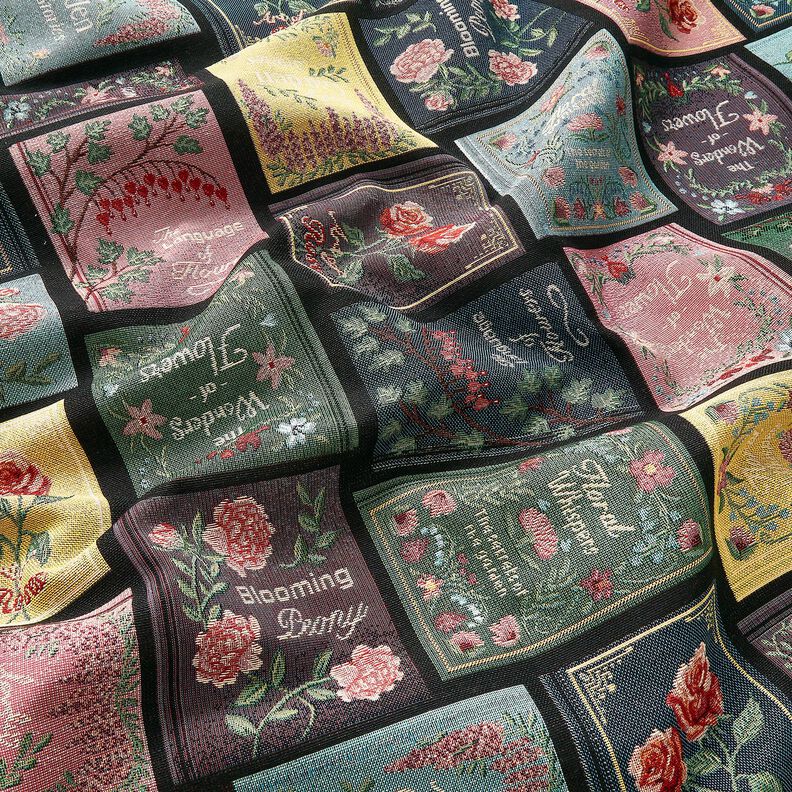 Dekorationstyg Gobeläng bokomslag – svart/merlot,  image number 2