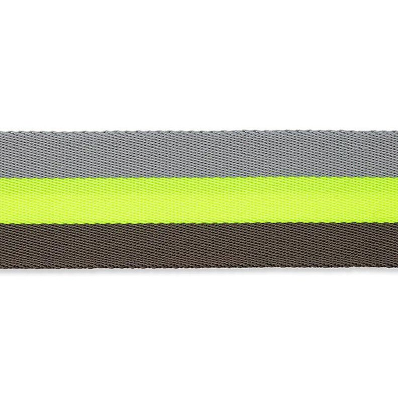 Väskband/bältesband Neon [ 40 mm ] – neongul/grått,  image number 2