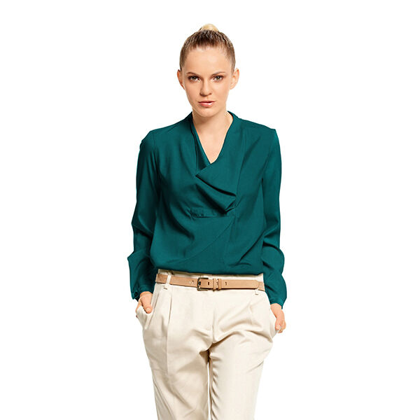 stretch poplin enfärgat – petrol, image number 5