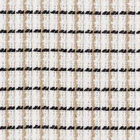 grov bouclé rutigt – vit/beige, 