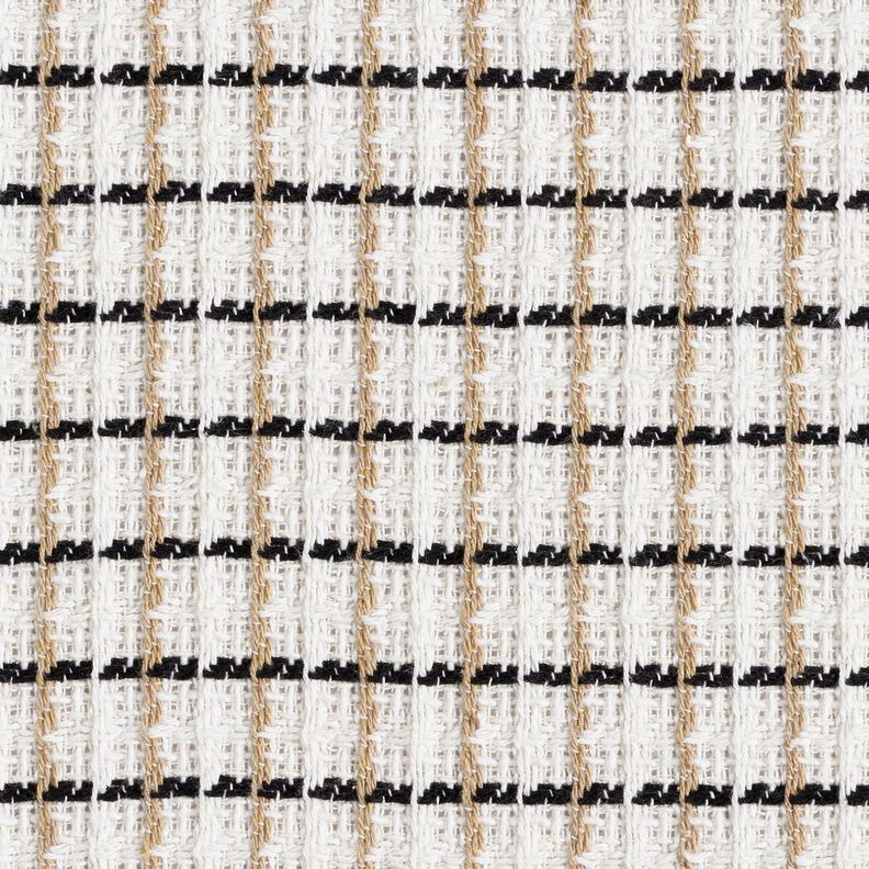 grov bouclé rutigt – vit/beige,  image number 1